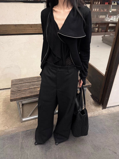 CASUAL WIDE LEG PLAID PANTS