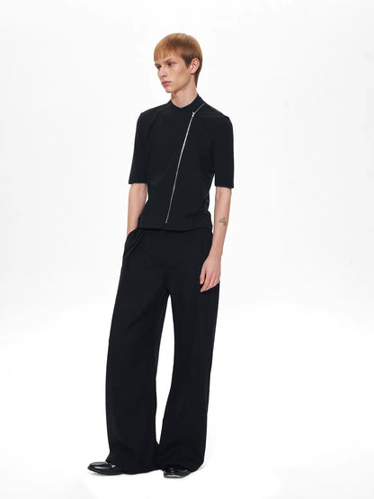 BLACK PATCHWORK SLIM TEE