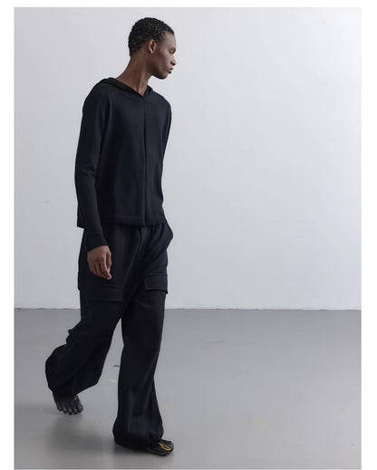 HOODED KNIT SWEATSHIRT