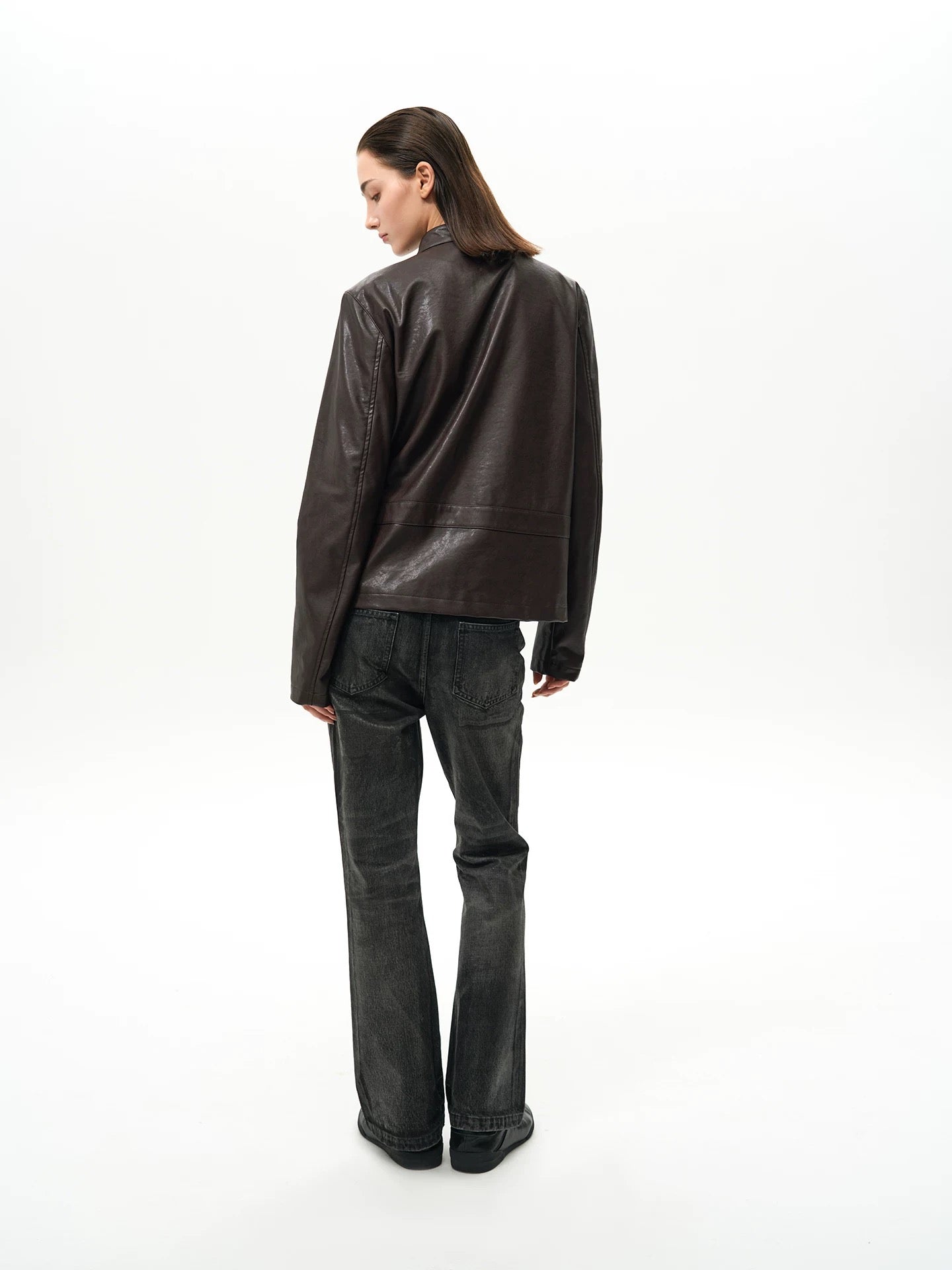 BELTED LEATHER JACKET