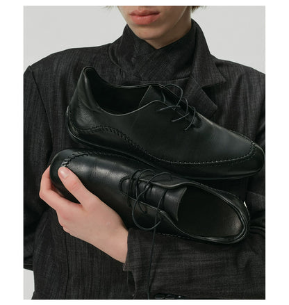 CURVED STITCH LEATHER RACING SHOES ブラック