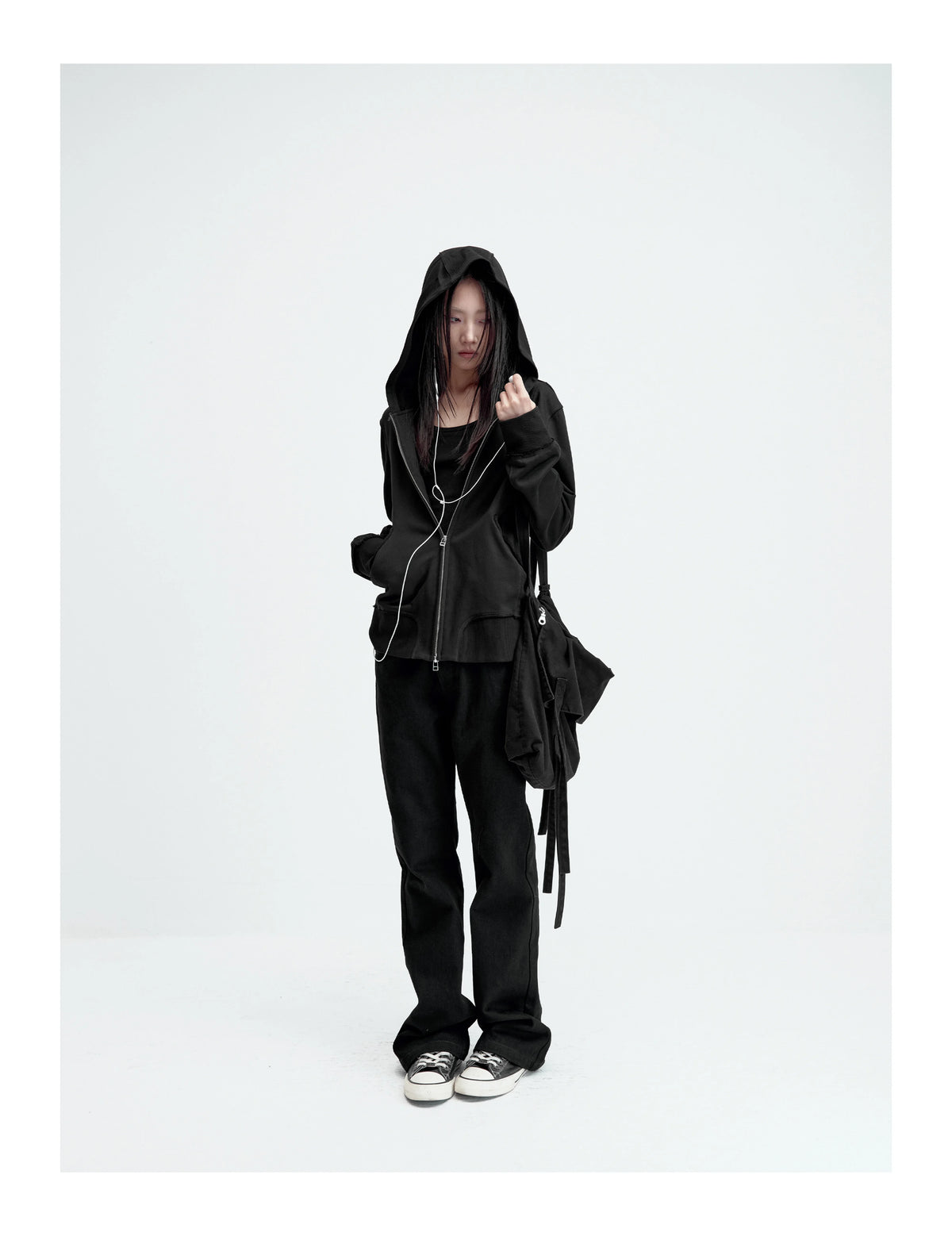 ZIPPERED SLIM-FIT HOODIE