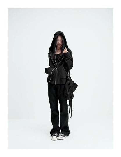 ZIPPERED SLIM-FIT HOODIE