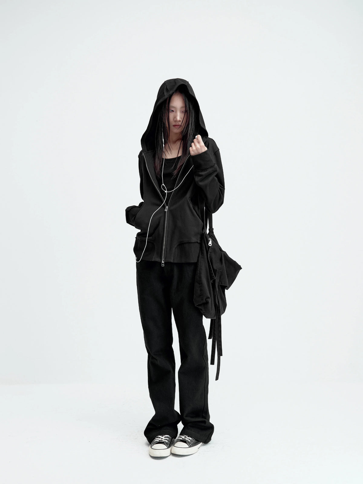 ZIPPERED SLIM-FIT HOODIE