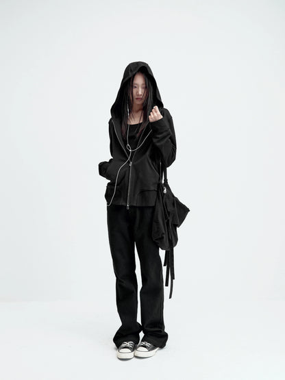 ZIPPERED SLIM-FIT HOODIE