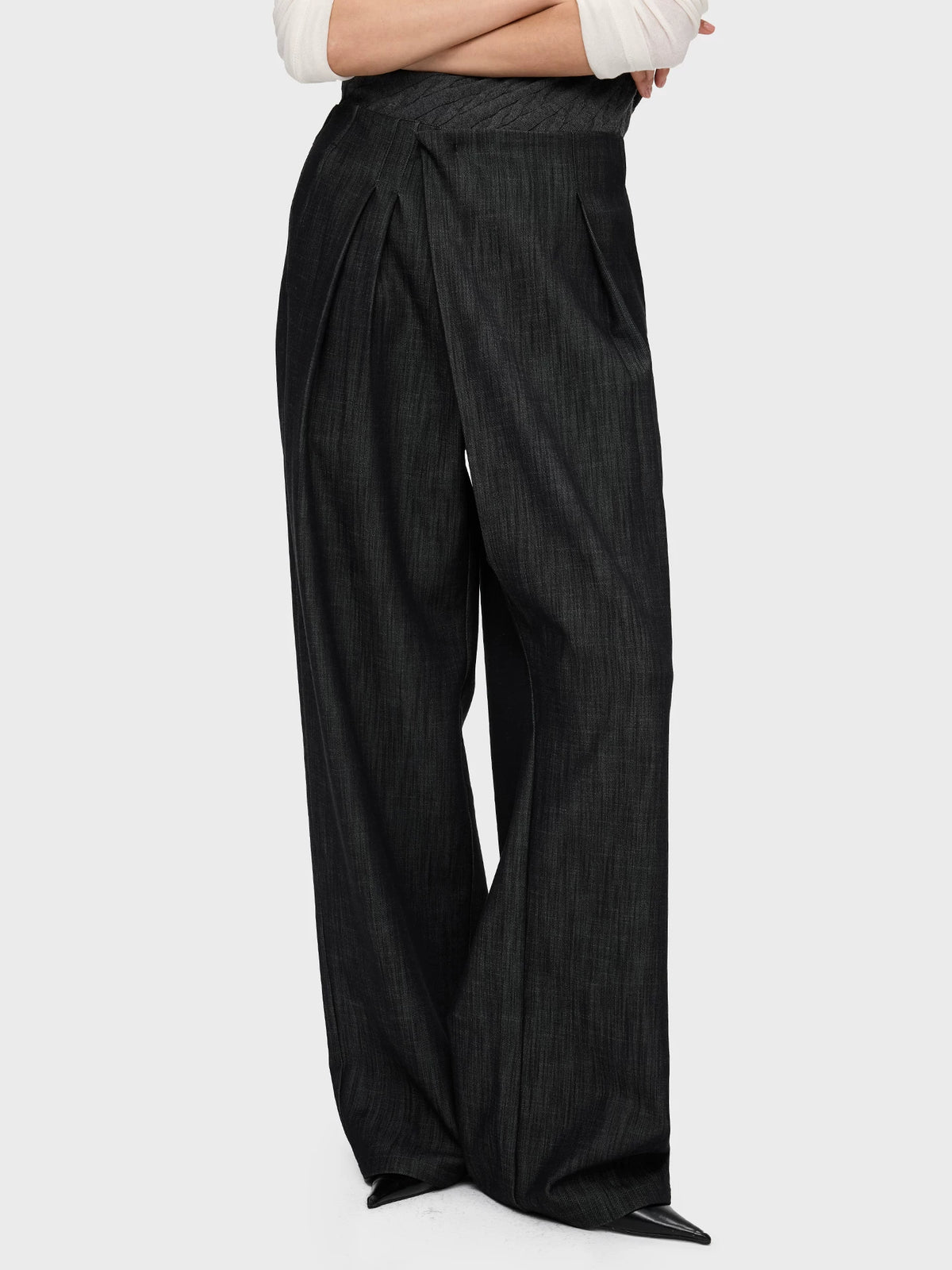 DENIM LOOK SLUB STRAIGHT TROUSERS 13