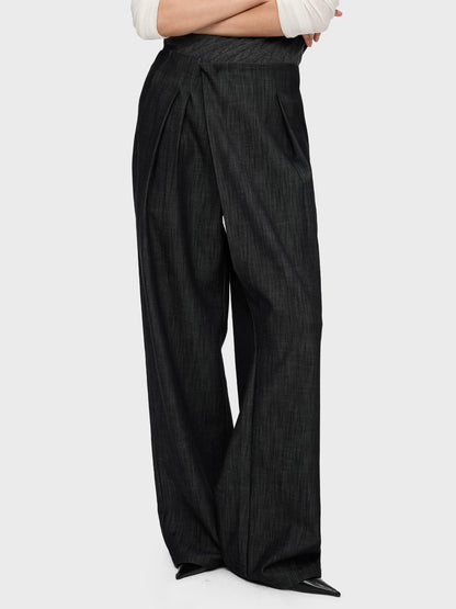DENIM LOOK SLUB STRAIGHT TROUSERS 13