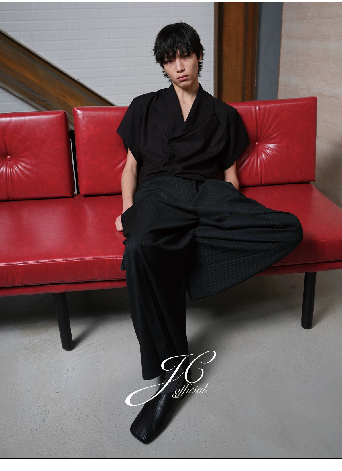 TUXEDO SHORT SHIRT WITH RAGLAN CUFFS