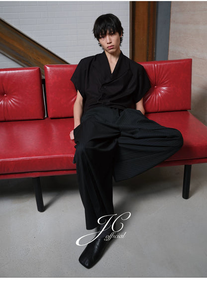 TUXEDO SHORT SHIRT WITH RAGLAN CUFFS