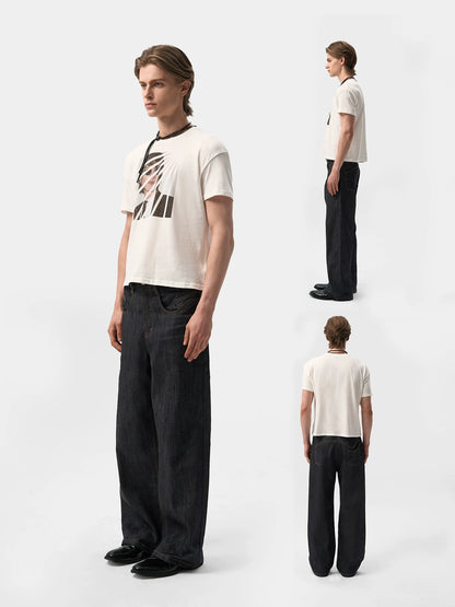 VINTAGE AGED WHITE HEMP T-SHIRT