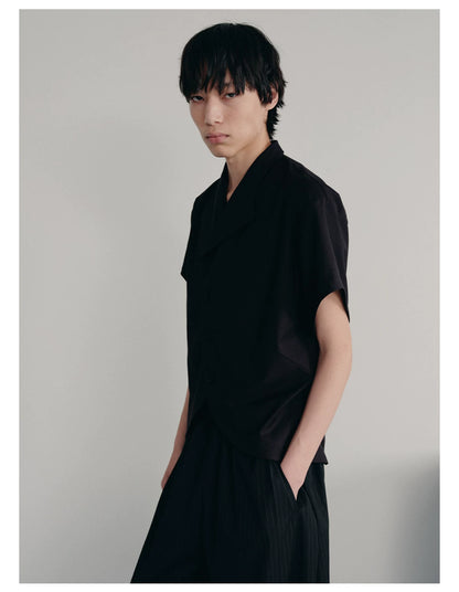 TUXEDO SHORT SHIRT WITH RAGLAN CUFFS