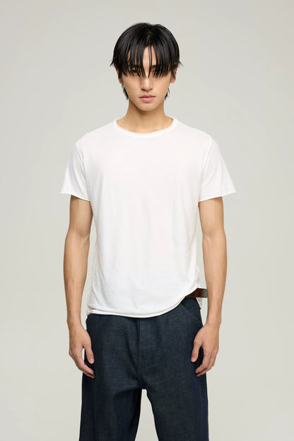 COZY SHEER ROLLED-CUFF TEE