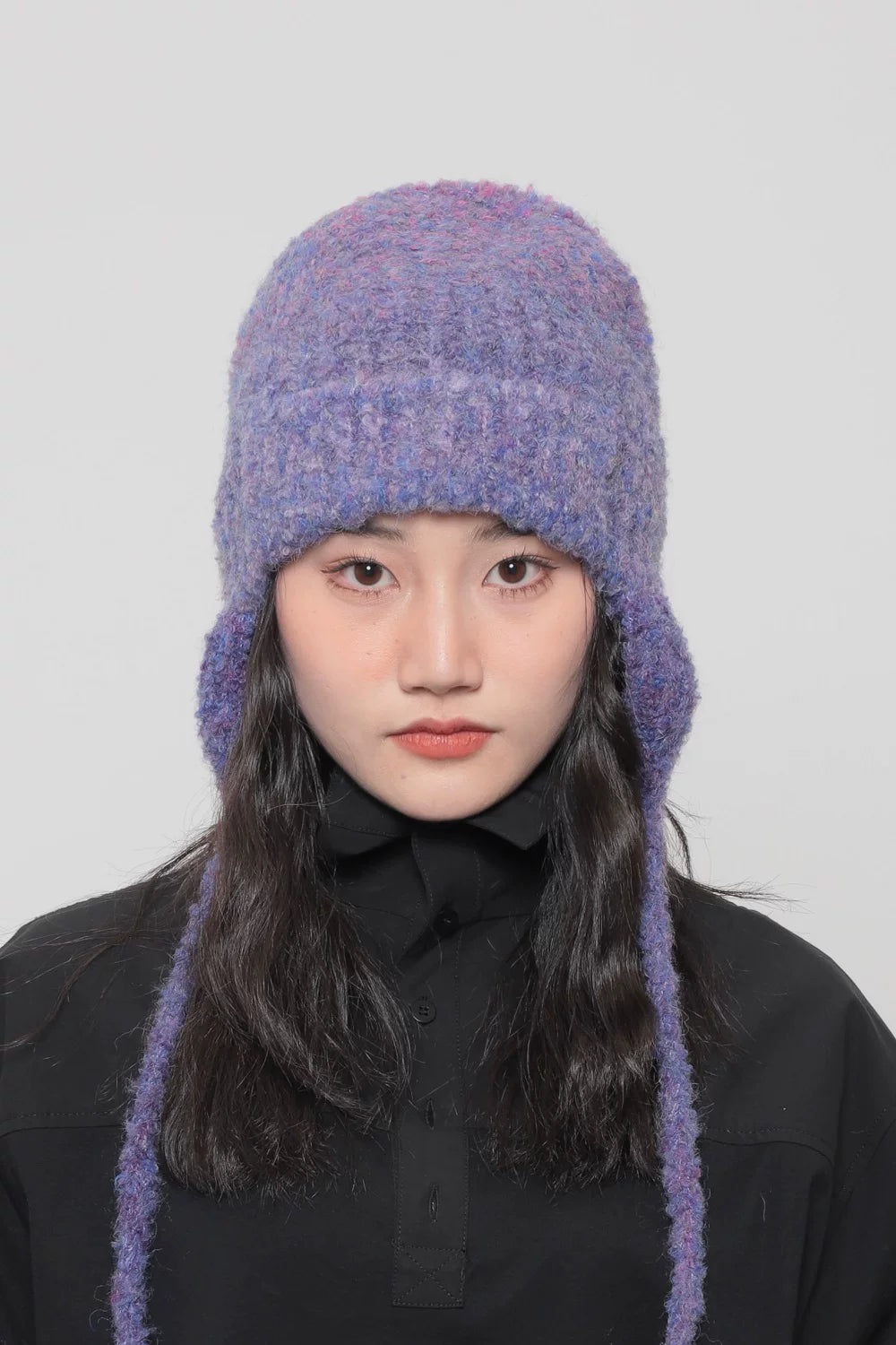 MELANGE EARFLAP KNIT CAP 14