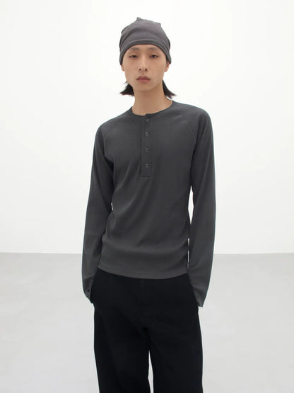 SLIM FIT HENLEY SLEEVE