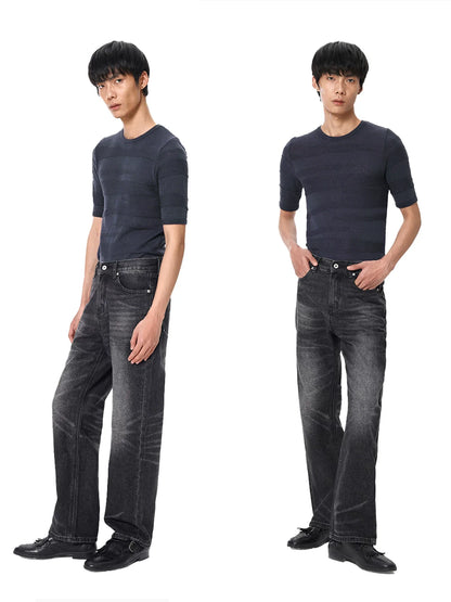 WASH BLACK DENIM PANTS