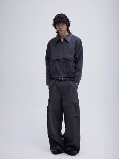 WOOL TWEED PATCHWORK JACKET