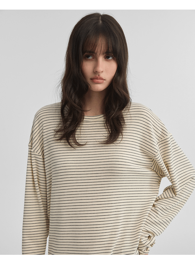 BRUSHED STRIPE LONG SLEEVE TOP 7
