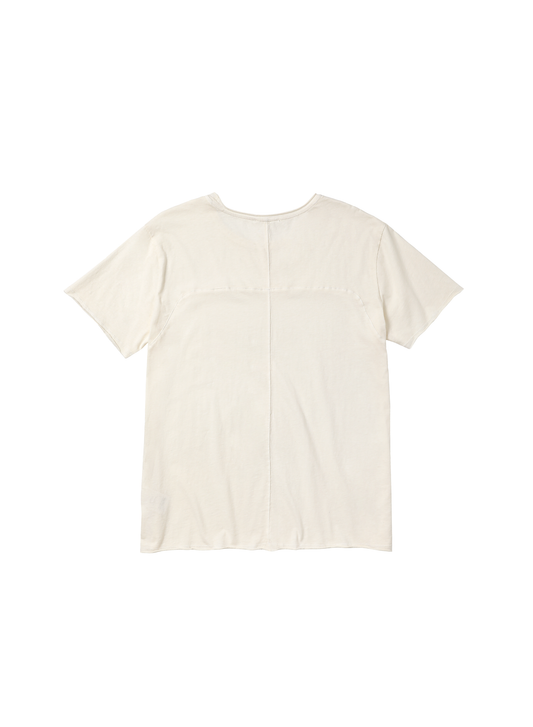 TEXTURED COTTON-LINEN SHORT-SLEEVE TOP