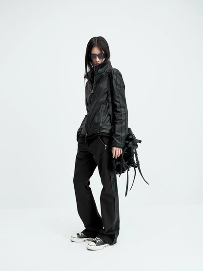 WAX COATED STAND-UP JACKET
