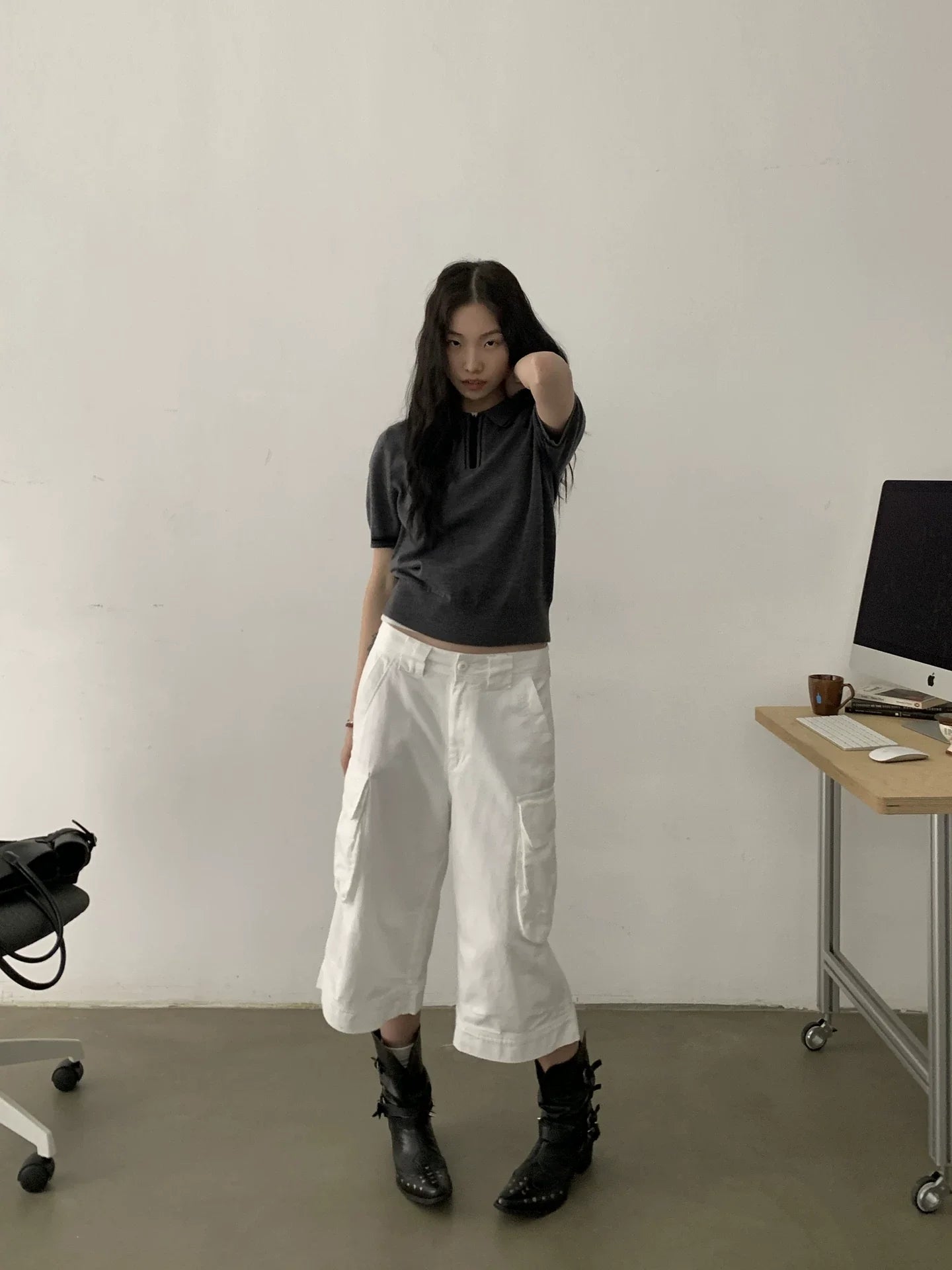 COLOR BLOCK KNITTED SHIRT