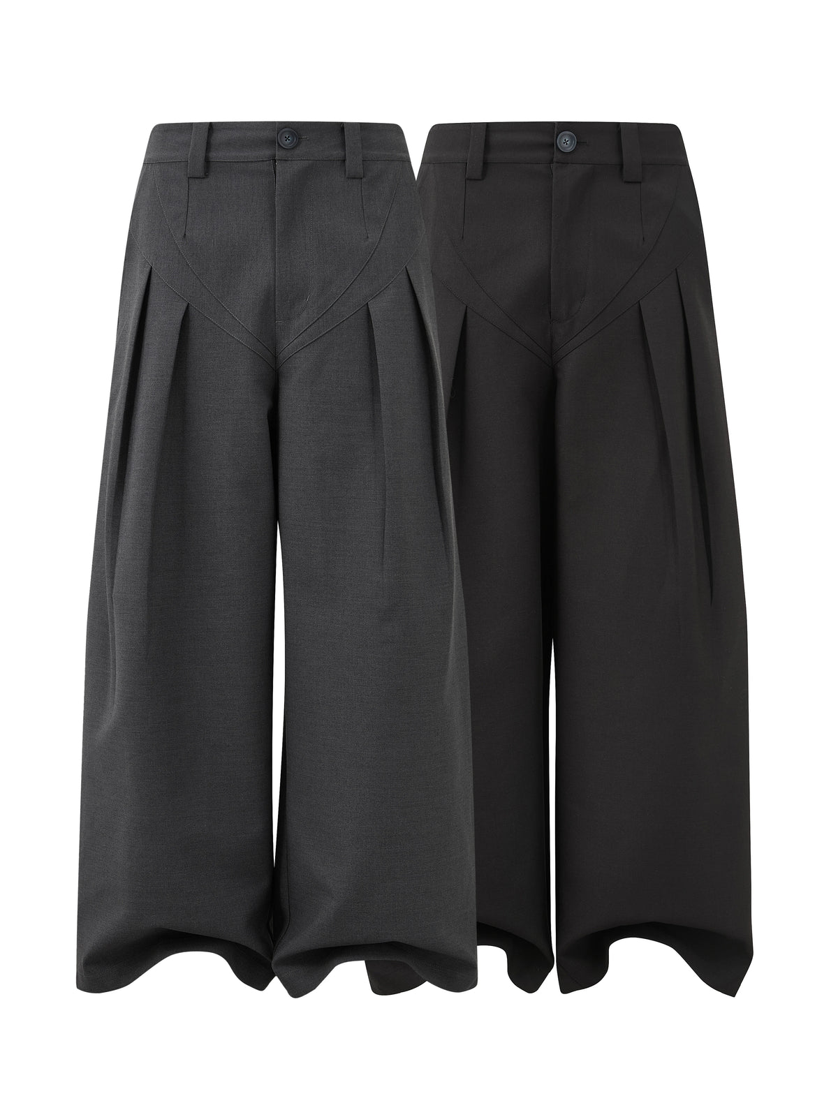 PLEATED WIDE-LEG TROUSERS