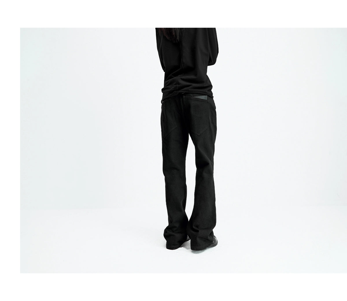 DOUBLE-LAYER PATCHWORK SLIM JEANS