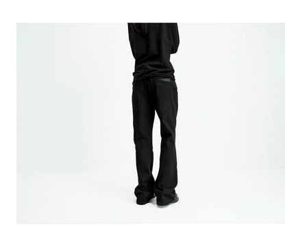 DOUBLE-LAYER PATCHWORK SLIM JEANS