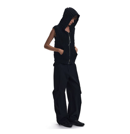 CASUAL WAFFLE-WEAVE POCKET PANTS
