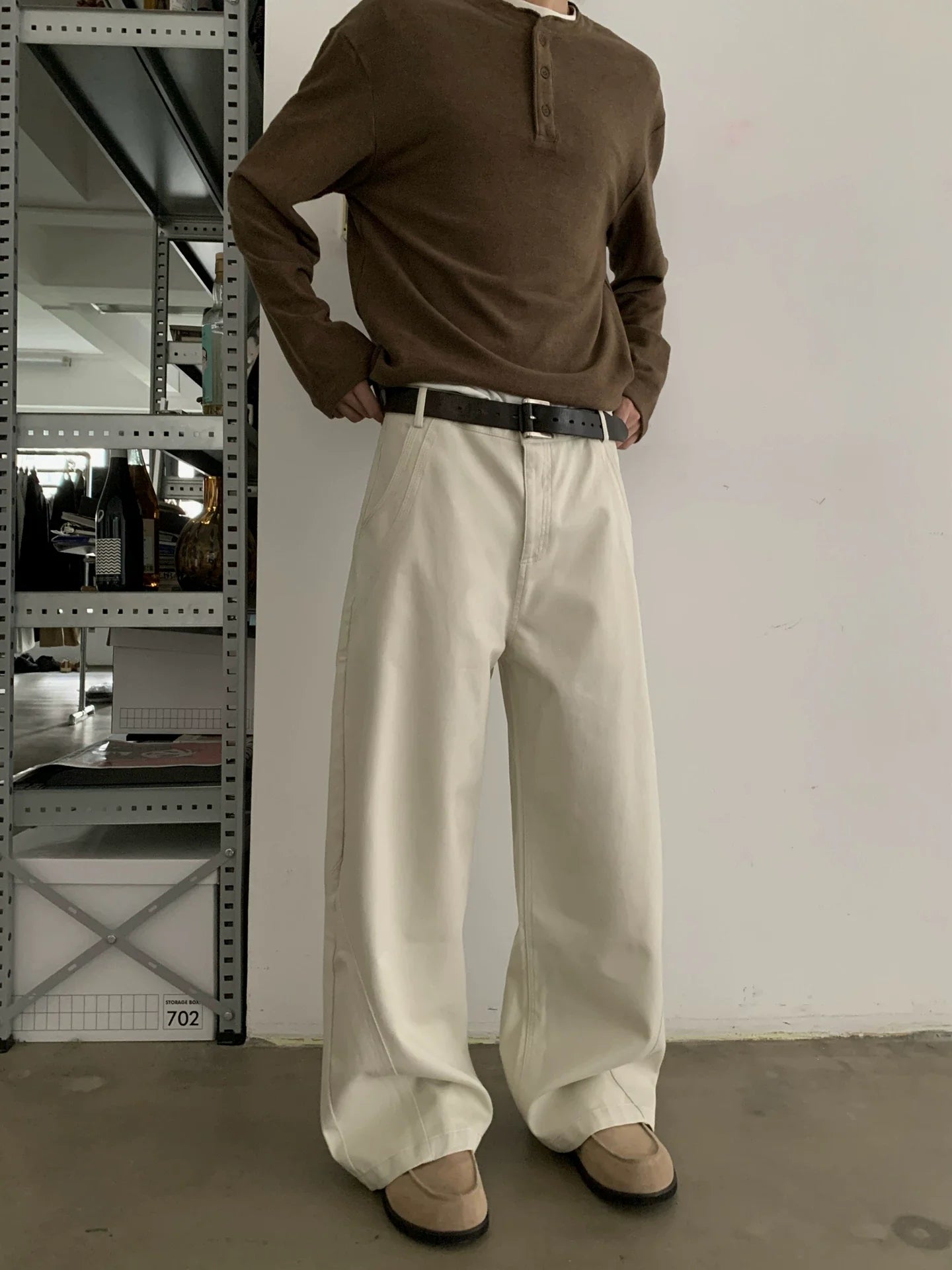 RETRO WIDE-LEGGED CASUAL PANTS