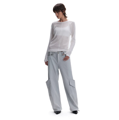 CASUAL WAFFLE-WEAVE POCKET PANTS