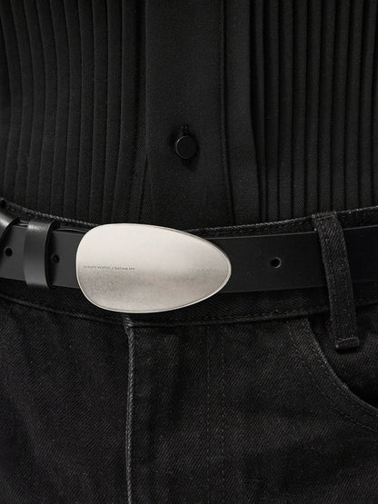 ANTIQUE SILVER ARC BUCKLE BELT