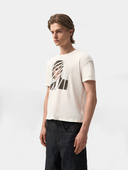 VINTAGE AGED WHITE HEMP T-SHIRT