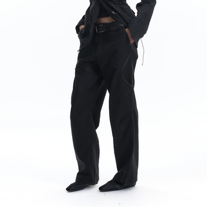 3D PATCHWORK RELAXED WORK PANTS