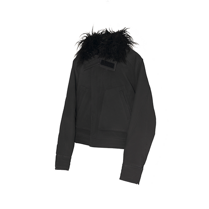 BRUSHED FUR COLLAR JACKET
