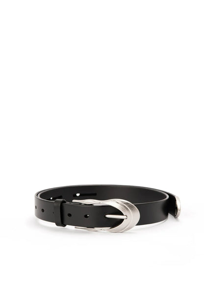 SILVER-PLATED LEATHER BELT