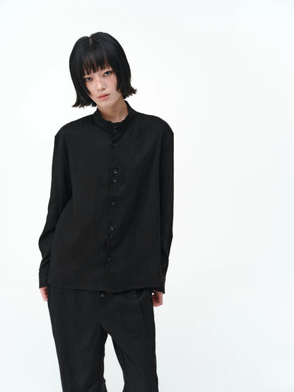 ASYMMETRICAL BUTTON-DOWN SHIRT