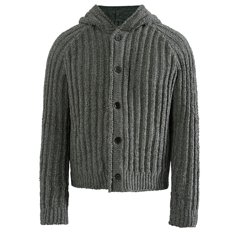 CHUNKY STRIPE KNIT HOODIE