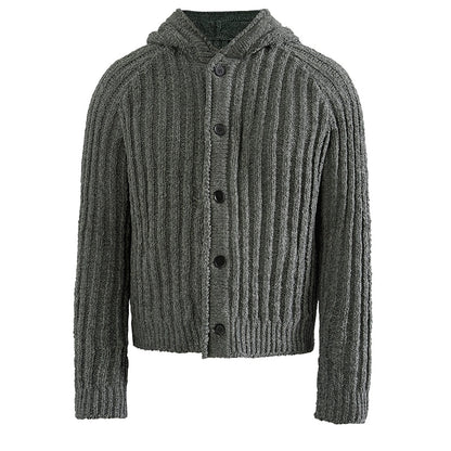 CHUNKY STRIPE KNIT HOODIE