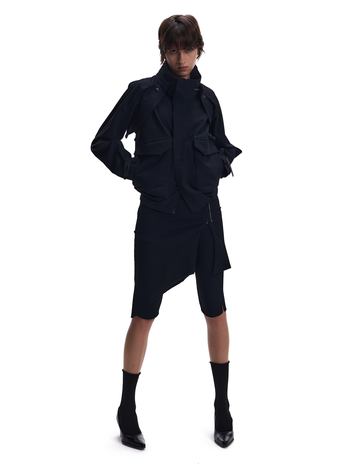 HONEYCOMB TEXTURED WATER-RESISTANT JACKET