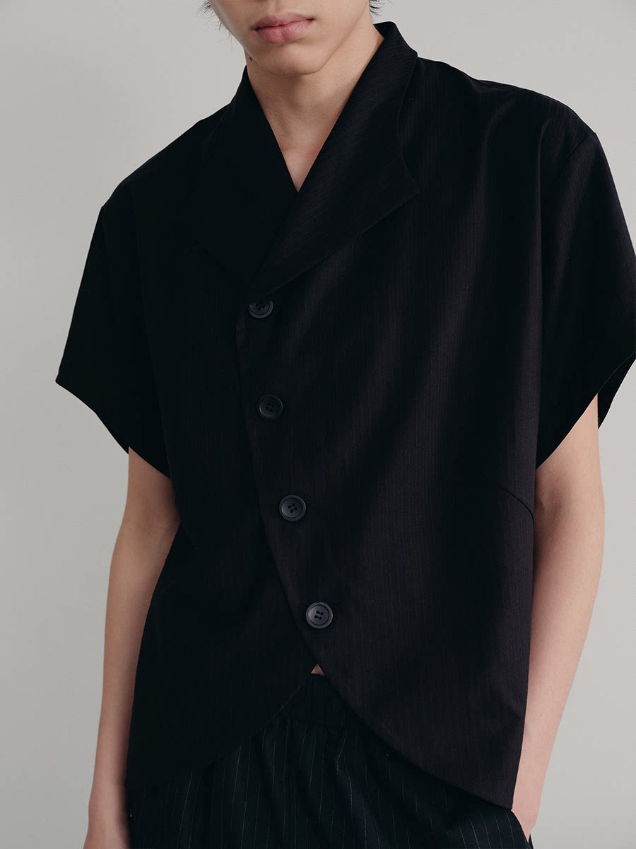 TUXEDO SHORT SHIRT WITH RAGLAN CUFFS