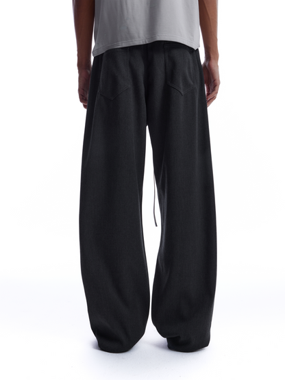 3D SLANT PLACKET CASUAL PANTS