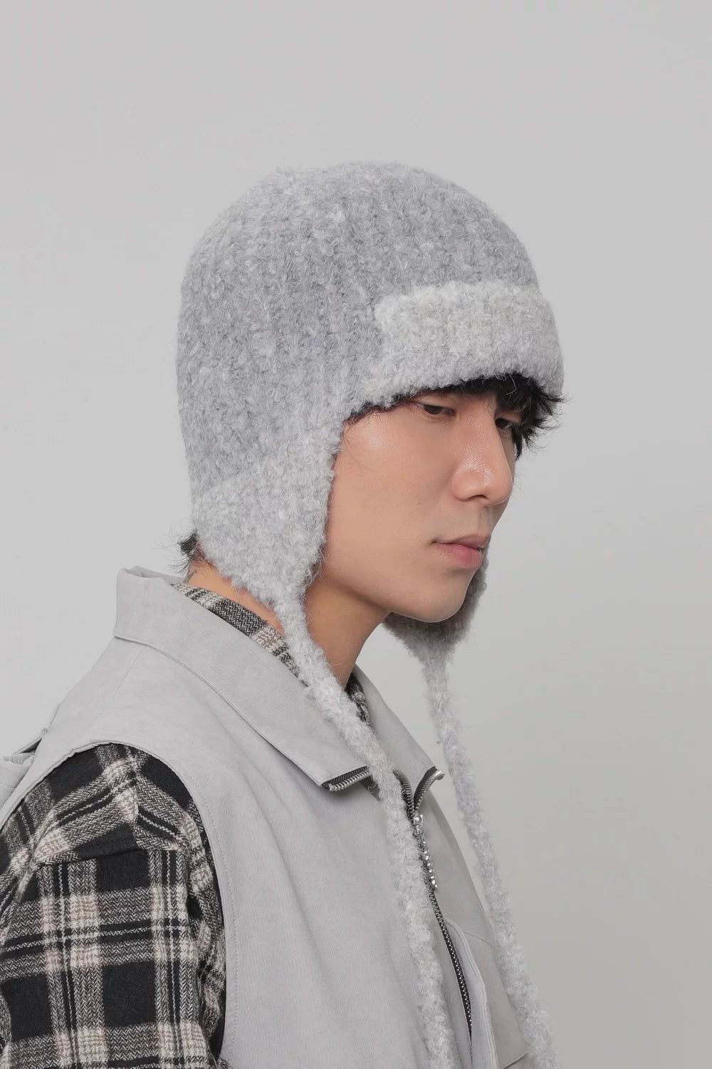 MELANGE EARFLAP KNIT CAP 18