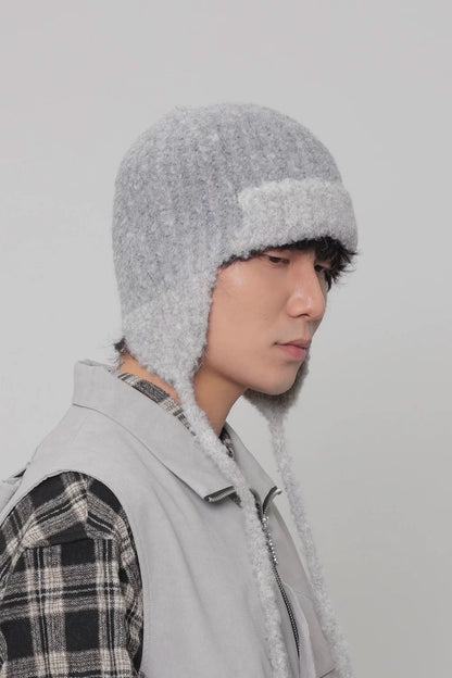 MELANGE EARFLAP KNIT CAP 18