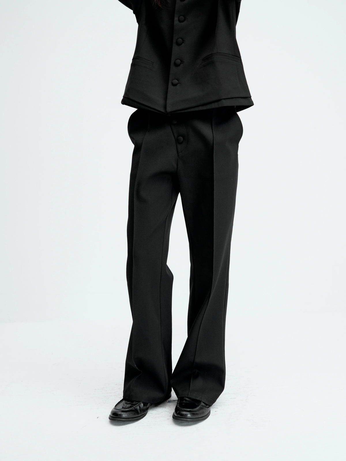 SLANTED PLACKET TROUSERS SET