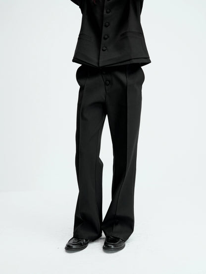 SLANTED PLACKET TROUSERS SET