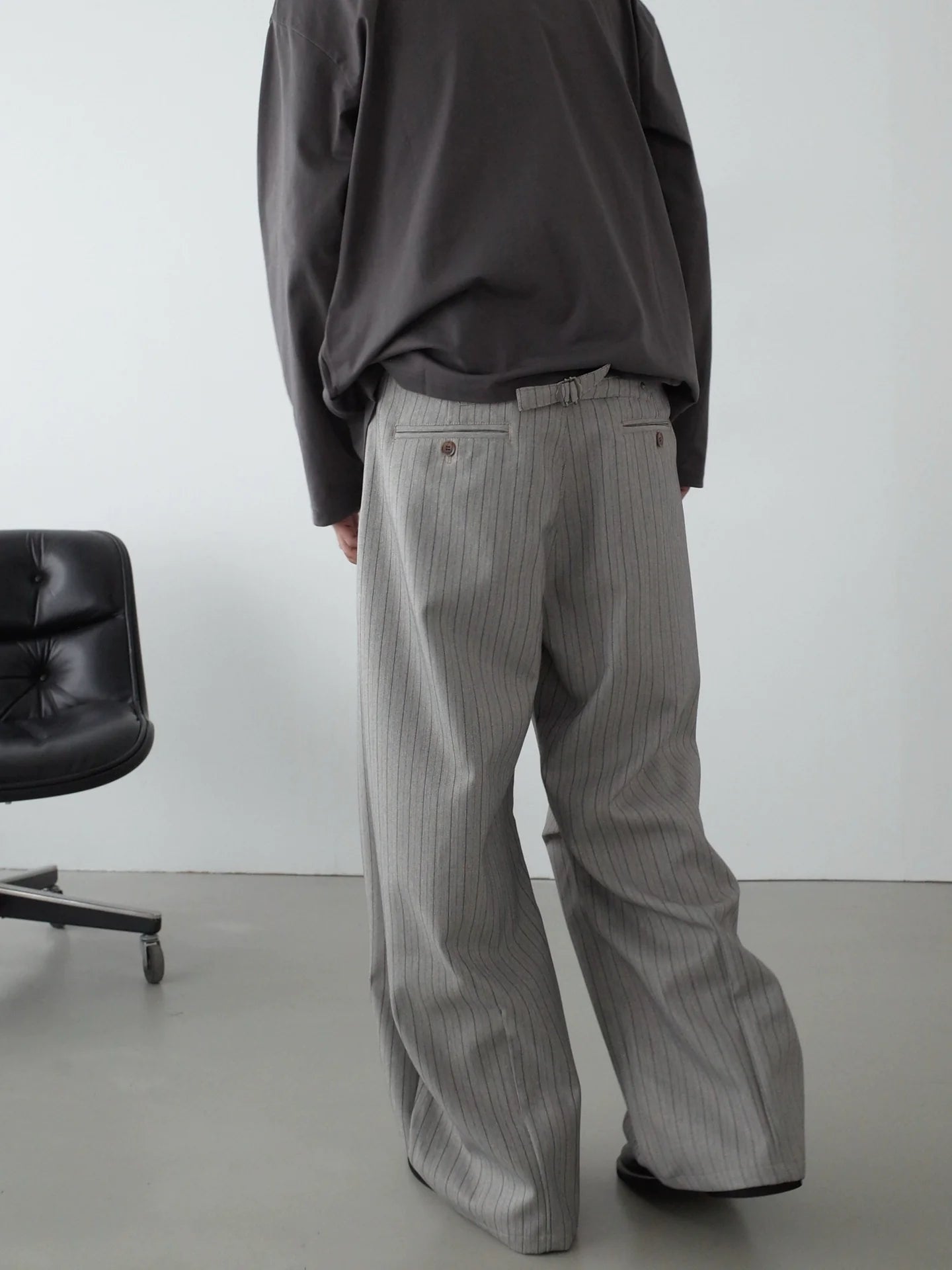 RETRO STRIPED WIDE-LEG PANTS