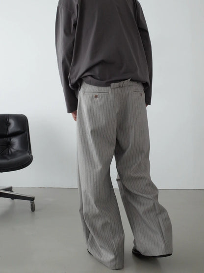 RETRO STRIPED WIDE-LEG PANTS