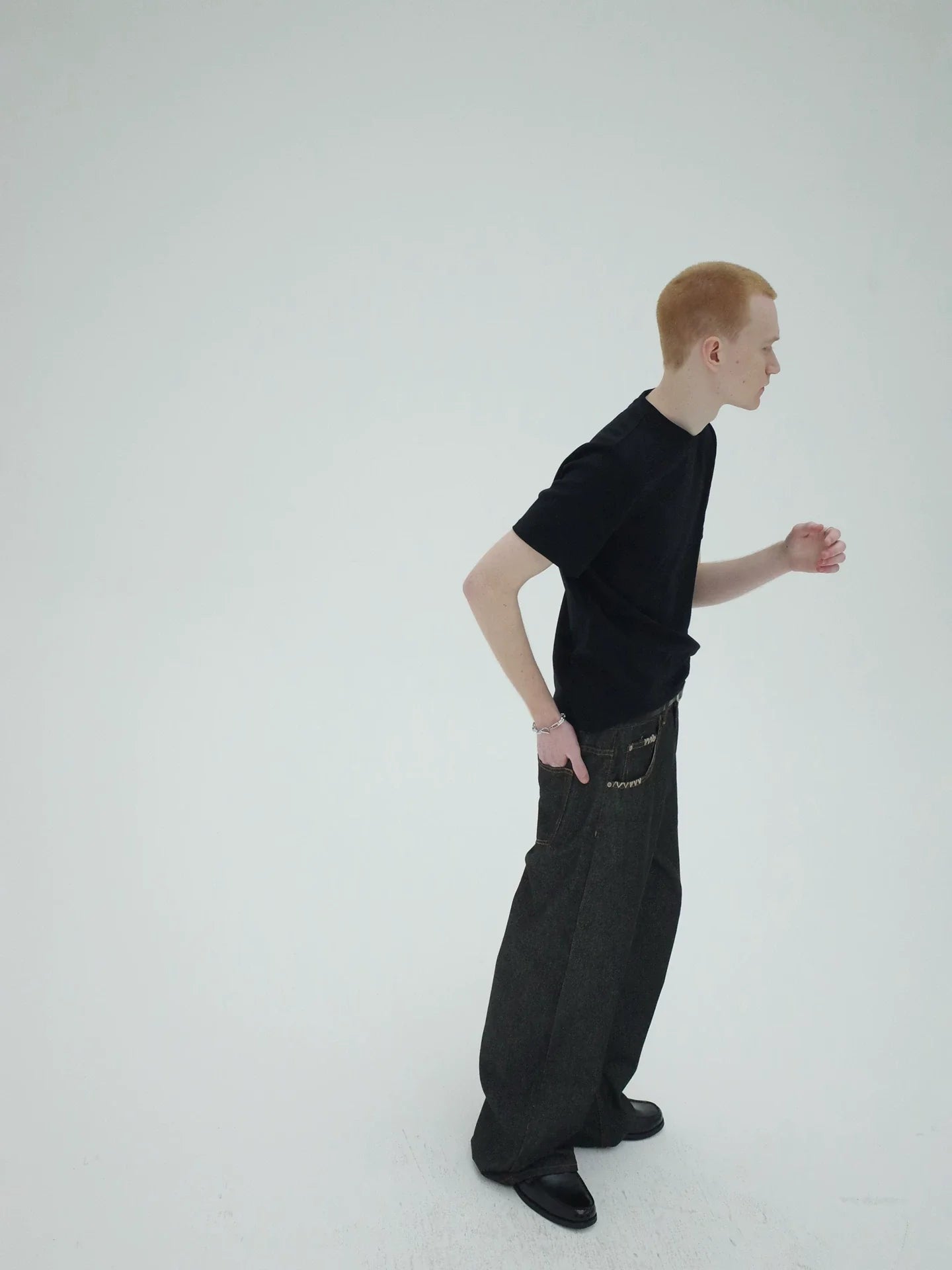 HAND-STITCHED DENIM PANTS