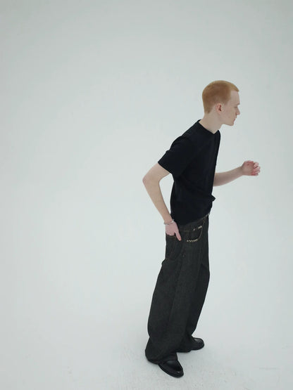 HAND-STITCHED DENIM PANTS