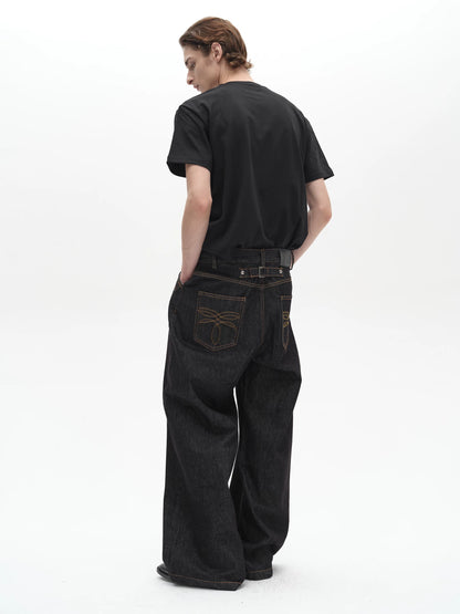 EMBROIDERED POCKET JEANS